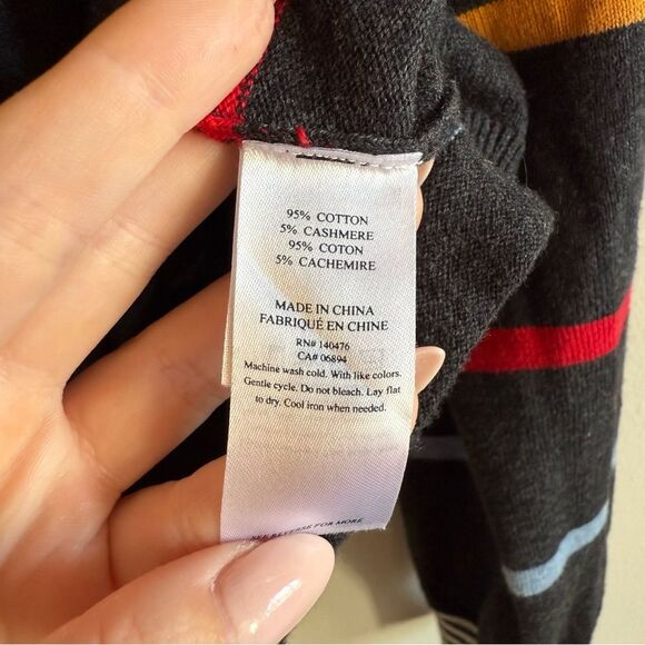 Faherty Surf Sweater In Multi Ski Stripe - Cotton/Cashmere Sz Large - Picture 6 of 7